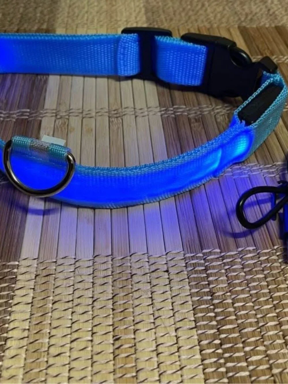New- USB Rechargeable LED Dog Collar for Night Safety & Visibility, Size S, Blue